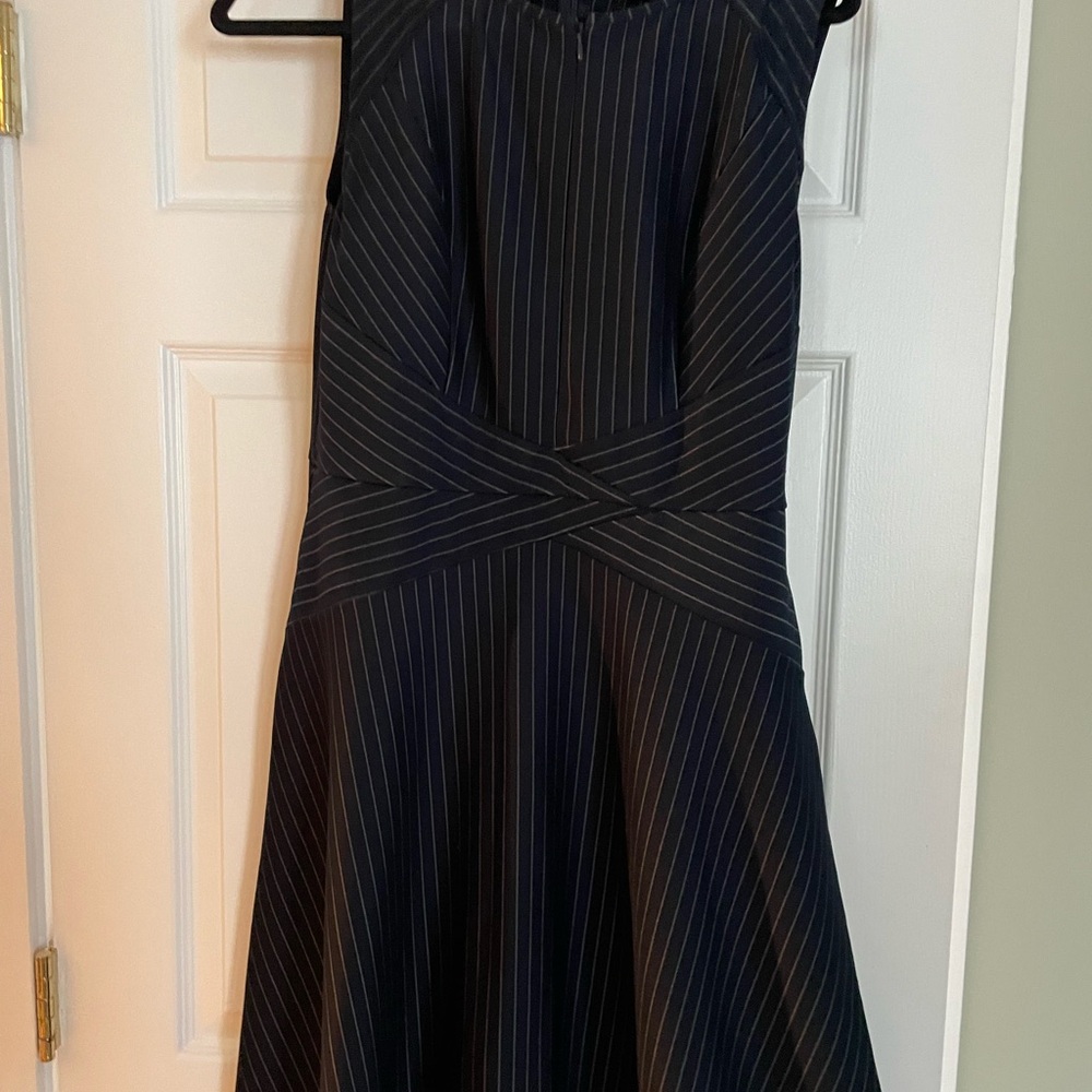 Elegant Black Pinstripe Dress